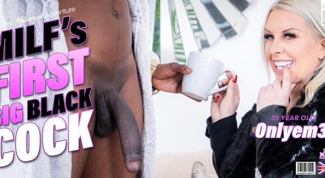 [MatureNL] – Onlyem34 is a thick blonde MILF who gets surprised by a big black cock who’s about to fuck her silly