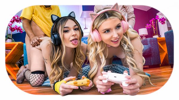 Della Cate, Britt Blair & No More Gaming & Bff’s Share Some Daddy Dick Anime